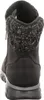 The back view of a black Skechers winter boot with a knitted cuff. Voir les images du produit