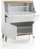 Sekretär Schreibtisch Schrank weiß matt MDF Asteiche Produktbild-Vorschau 3