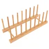 Bamboo Dish Rack Plattenhalter Küche Lagerung Schrank Produktbild-Vorschau 6