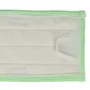 A close-up view of a white mop pad with green trim and stitching. Produktbild-Vorschau