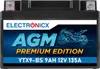 Elektronická AGM batéria pre motocykle 12V 9Ah YTX9-BS | Náhľad obrázku produktu 1