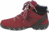 A side view of a red hiking boot against a white background. Produktbild-Vorschau
