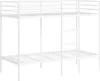 A white metal bunk bed frame is shown against a white background. Produktbild-Vorschau