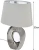 Stolní lampa - Stříbrně šedá - Bílá - Keramika - Látkové Náhled obrázku produktu 4