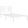 A white metal bed frame with a headboard is shown against a white background. Produktbild-Vorschau