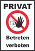 Privat Betreten verboten Schild A4 (210x297mm) Produktbild-Vorschau 1