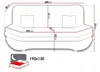 A diagram showing the dimensions of a sofa bed. Náhled obrázku produktu