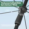 Sekey Sonnenschirm Rund Ø180cm Gartenschirm UV Schutz 50+ Produktbild-Vorschau 2