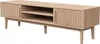 A light wood TV cabinet with fluted doors and open shelving, shown against a white background. Produktbild-Vorschau