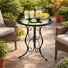 Menton Gartentisch Schwarz mit Zitronenmotiv Ø 55 cm, Höhe Produktbild-Vorschau 2