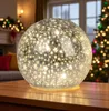 LED Deko-Kugel 12 cm Silber Glaskugel mit Timer 6h/18h - Produktbild-Vorschau 6