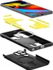 An exploded view of a smartphone case, showing its components and the phone itself. Produktbild-Vorschau