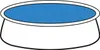 An illustration of a round, above-ground swimming pool filled with blue water. Produktbild-Vorschau