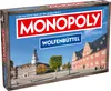 The image shows the front of a Monopoly board game box featuring the city of Wolfenbüttel. Produktbild-Vorschau