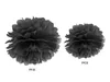 Schwarzer Seidenpapier-Pompon zum Aufhängen 25 cm - Produktbild-Vorschau 2
