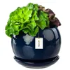 Blumentopf Blumenübertopf dunkel blau Kugel Blumenschale Produktbild-Vorschau 1