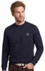 Polo Del Marchio Fred Perry Del Modello Crew Neck Blu Anteprima dell’immagine prodotto 6