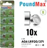 10 batterie alcaline a bottone PoundMax AG6 / per orologi Anteprima dell’immagine prodotto 1