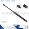 A gas strut for a vehicle, with close-up views of its mounting ends, presented on a white background with branding and packaging. Produktbild-Vorschau