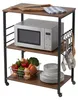 Carrito de cocina Relaxdays, 3 niveles, color marrón y Vista previa de la imagen del producto 1