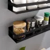 Mensola sospesa nera per cucina e bagno, acciaio inox, Anteprima dell’immagine prodotto 12