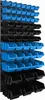 A wall-mounted storage system with multiple blue and black bins. Anteprima dell’immagine prodotto
