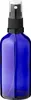 5x Blaue Glasflasche 100 ml mit schwarzem Zerstäuber Produktbild-Vorschau 2