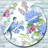 Wanduhr aus Glas Rund fi 30 Vögel und Blumen Quarz Deko Produktbild-Vorschau 1