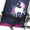 Passeggino per bambole, blu/rosa con unicorno Anteprima dell’immagine prodotto 4