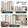 VOUNOT® Paravent Raumteiler 4 Teilig auf Rollen Freistehend Produktbild-Vorschau 7