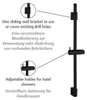 WENKO Duschstange Classic Schwarz Duschen Bad Wanne 70 cm Produktbild-Vorschau 1