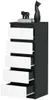 VBChome Kommode mit 5 Schubladen 40 x 39 x 105 cm Schwarz Produktbild-Vorschau 5