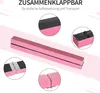 A pink folding balance beam with close-up views of its features. Produktbild-Vorschau
