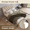 A bedroom scene featuring a tufted bed with storage drawers, showcasing its features. Anteprima dell’immagine prodotto