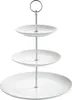 Plat gracieux gradué en porcelaine blanche pour gâteaux et Voir les images du produit 27