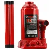 A red hydraulic bottle jack with two red handles next to it, shown against a white background. Náhľad obrázku produktu