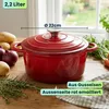 Gusseisen Topf mit Deckel 22cm Rund, Emaillierter Produktbild-Vorschau 2