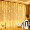 LED Lichtervorhang 3x3m Warmweiß USB mit Fernbedienung 300 Produktbild-Vorschau 8
