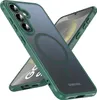A green phone case with a magnetic ring is shown on a white background, with another phone case partially visible behind it. Produktbild-Vorschau