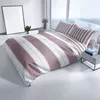 Bettwäsche Set 155x220 cm Violett Gestreift Baumwolle Produktbild-Vorschau 2