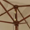vidaXL Slunečník s dřevěným stožárem Taupe 198x198x231 cm Náhled obrázku produktu 5