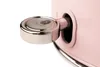 A close-up shot of a silver button on a pink appliance. Produktbild-Vorschau