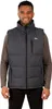 A man wearing a dark gray puffer vest over a long-sleeved shirt. Produktbild-Vorschau