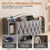 INONEFT Posteľ s pružinovým matracom 140x200 cm s LED/USB, Náhľad obrázku produktu 4