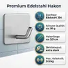 TECBULL® 5 Edelstahl Klebehaken massiv V2 - Gebürstet Produktbild-Vorschau 2