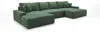 CORNERO Ecksofa mit schlaffunktion VERONA U-Form grün Cord Produktbild-Vorschau 2