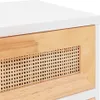 Comodini 2 pezzi. Pino massiccio bianco e rattan naturale Anteprima dell’immagine prodotto 12