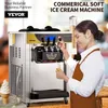 A woman is making ice cream with a commercial soft ice cream machine. Voir les images du produit