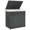 Wäschekorb mit 2 Fächern Grau 53x35x57 cm Poly Rattan Produktbild-Vorschau 4