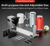 A product shot of a rotary chuck accessory for a laser engraver, displayed with various objects it can engrave, such as a mug, wine glass, and can. Náhled obrázku produktu